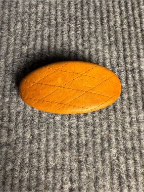 Vintage Eve Reid Quilted Leather Barrette Hair Clip | Cognac Tan